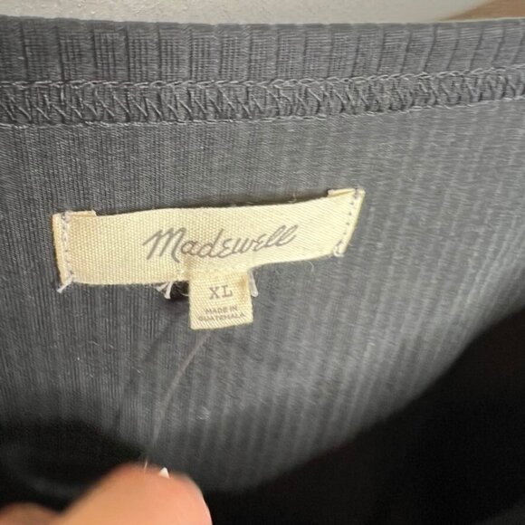 Madewell $48 Square Neck Long Sleeve Crop Tee Black Size XL NN255 - Picture 6 of 6